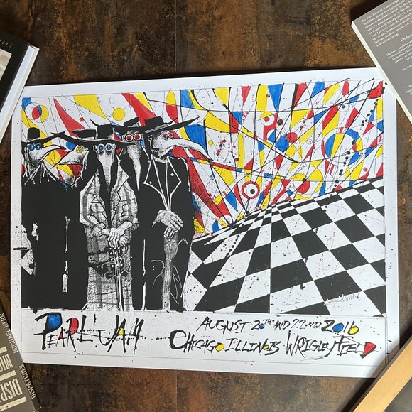 MINT Pearl Jam Wrigley Field Chicago 2016 Joey Feldman, 24" x 18" - Picture 6 of 6